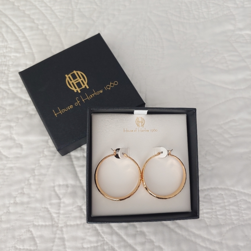 House of Harlow 1960 Gold Hoop Earrings